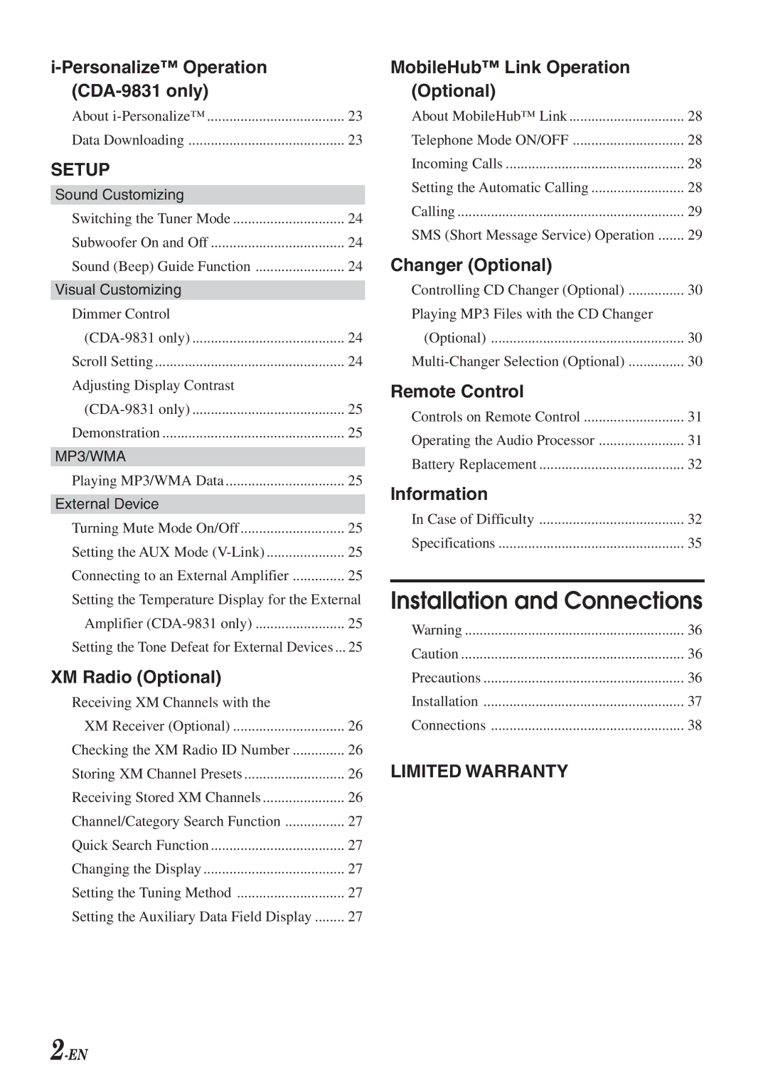 Alpine CDA-9830, CDA-9831 owner manual Installation and Connections 