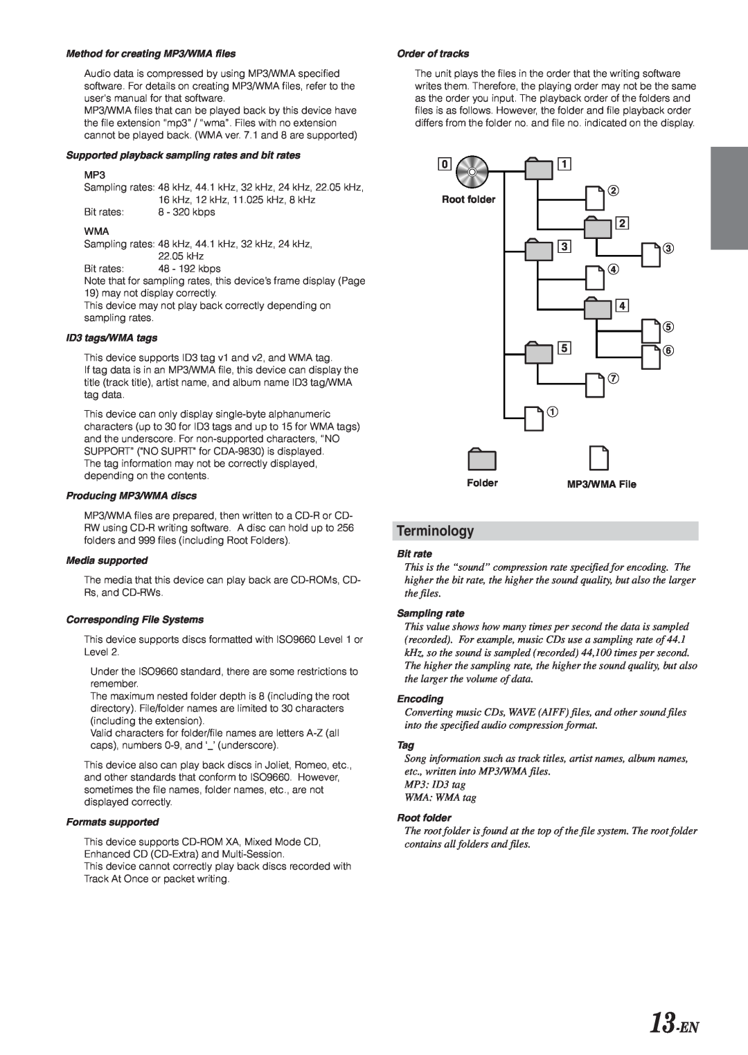 Alpine CDA-9831, CDA-9830 owner manual Terminology, 13-EN 