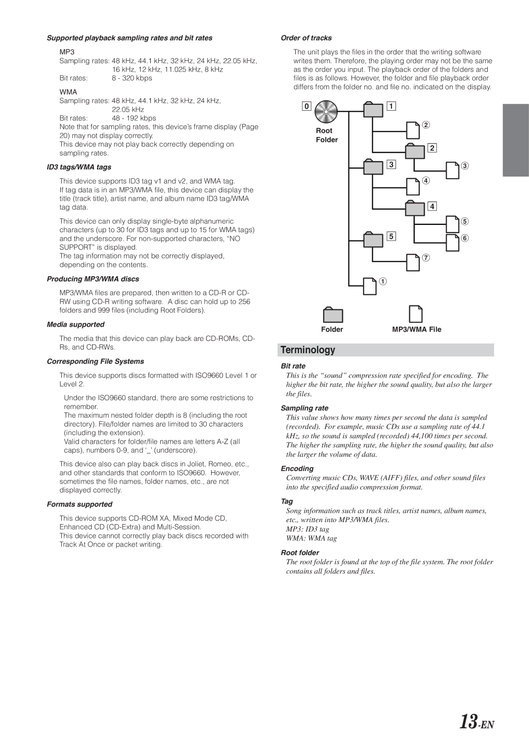 Alpine CDA-9833 owner manual Terminology, 13-EN 