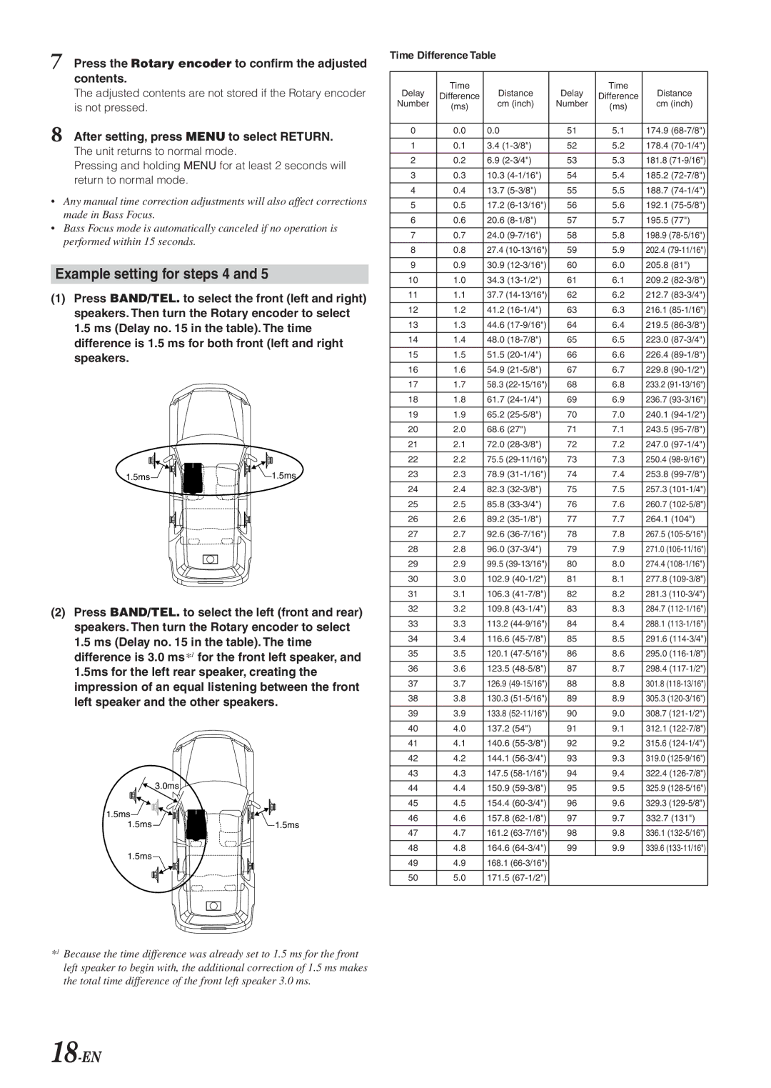 Alpine CDA-9833 owner manual Example setting for steps 4, 18-EN 