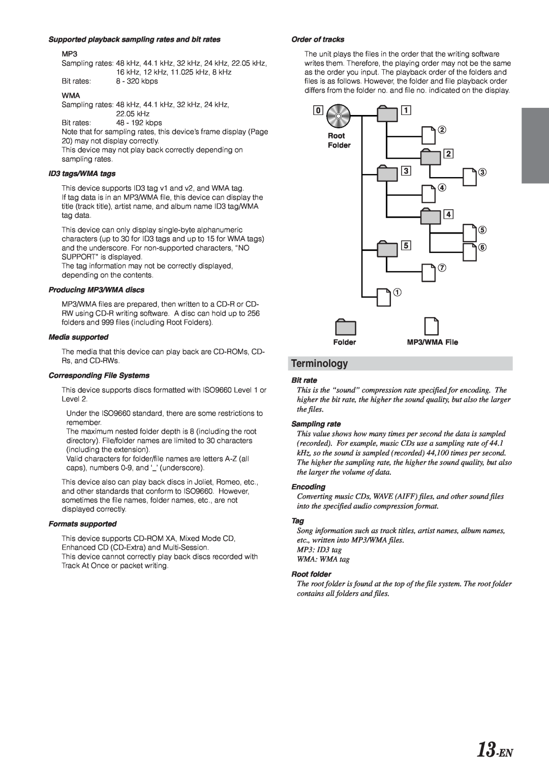 Alpine CDA-9833 owner manual Terminology, 13-EN 