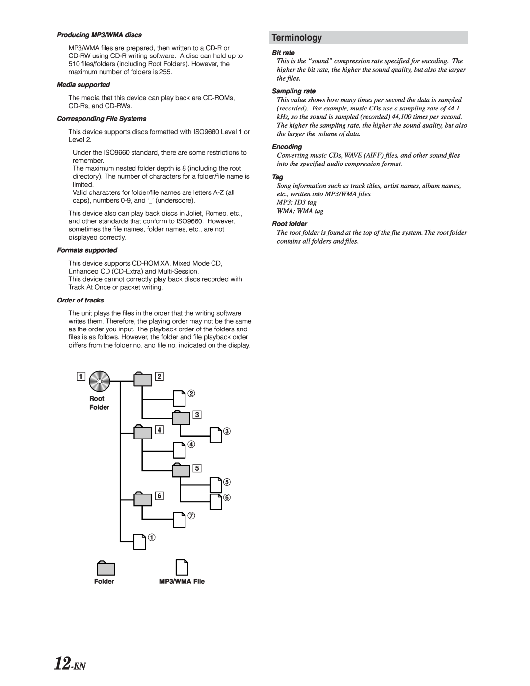 Alpine CDA-9847 owner manual Terminology, 12-EN 