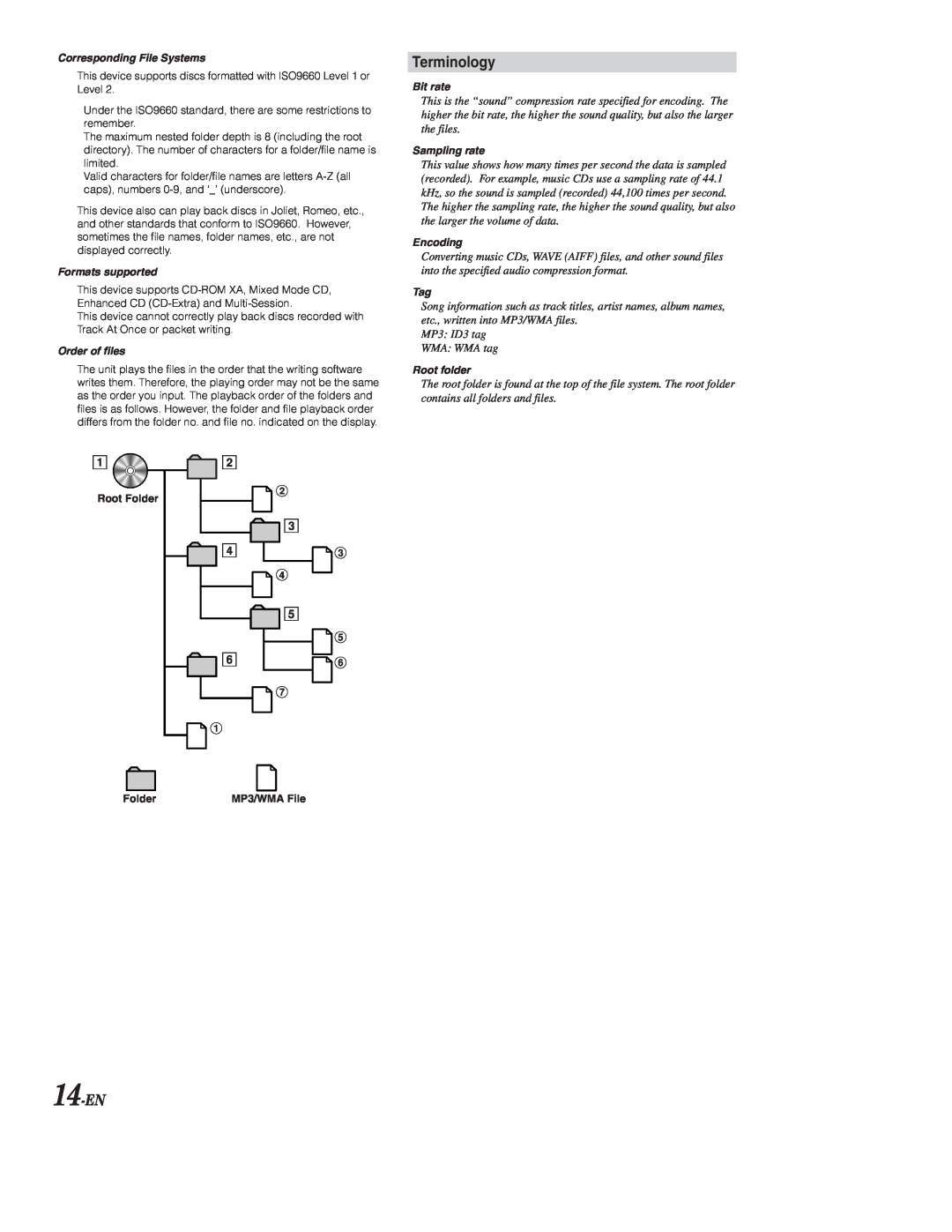 Alpine CDA-9853, CDA-9855 owner manual Terminology, 14-EN 