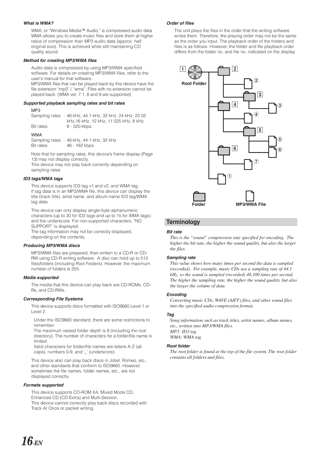 Alpine CDA-9853R, CDA-9855R owner manual Terminology, 16-EN 