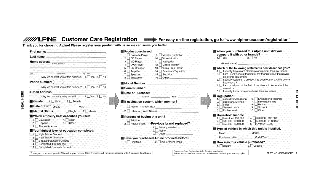 Alpine CDA-9856 owner manual 