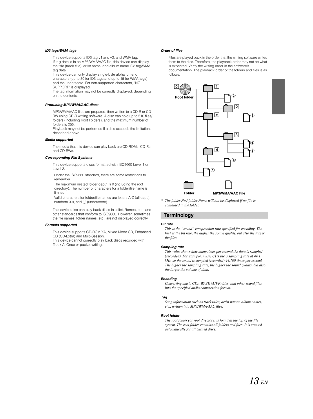 Alpine CDA-9883 owner manual Terminology, 13-EN 