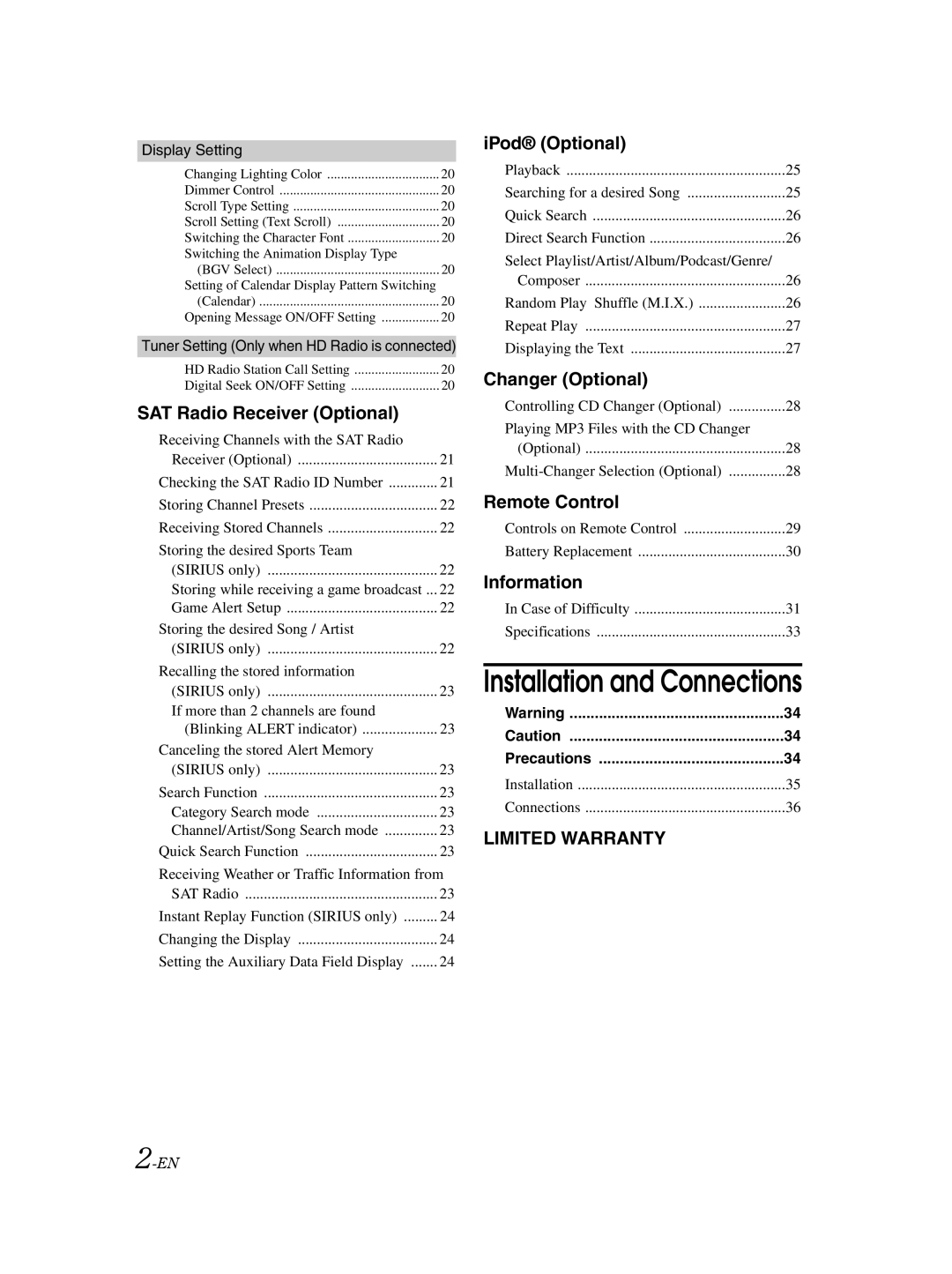 Alpine CDA-9885 owner manual Display Setting, Precautions 