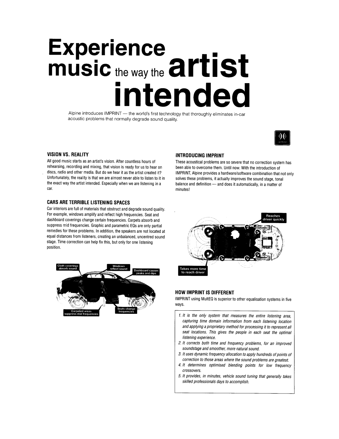 Alpine CDA-9887 owner manual intended, Experience, music the way the artist 
