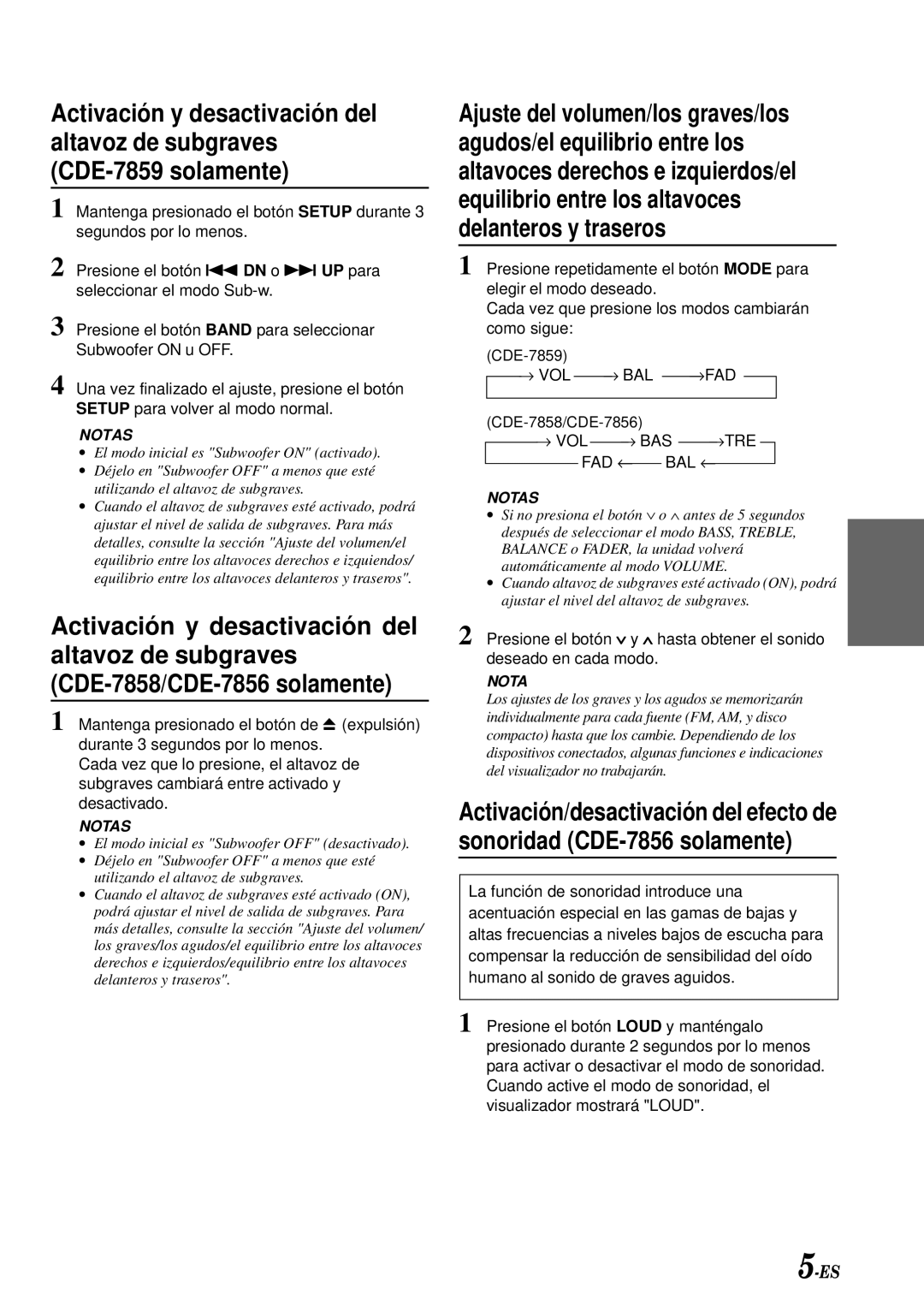 Alpine CDE-7859, CDE-7856, CDE-7858 owner manual →Tre 