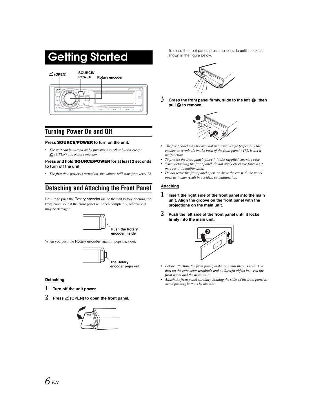 Alpine CDE-9850Ri owner manual Getting Started 