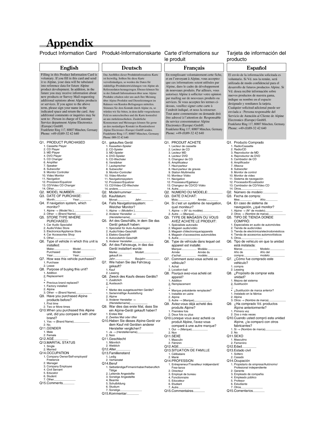 Alpine CDE-9850Ri owner manual 