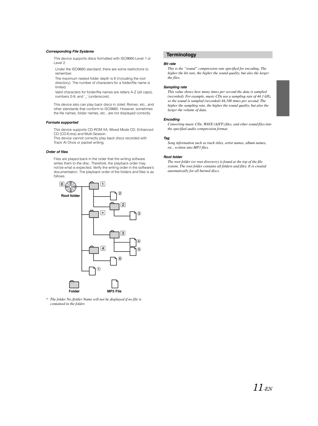 Alpine CDE-9870 owner manual Terminology, 11-EN 