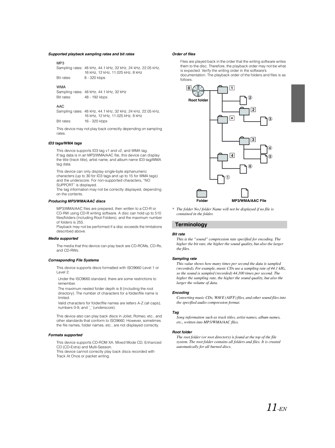 Alpine CDE-9873 owner manual Terminology, 11-EN 