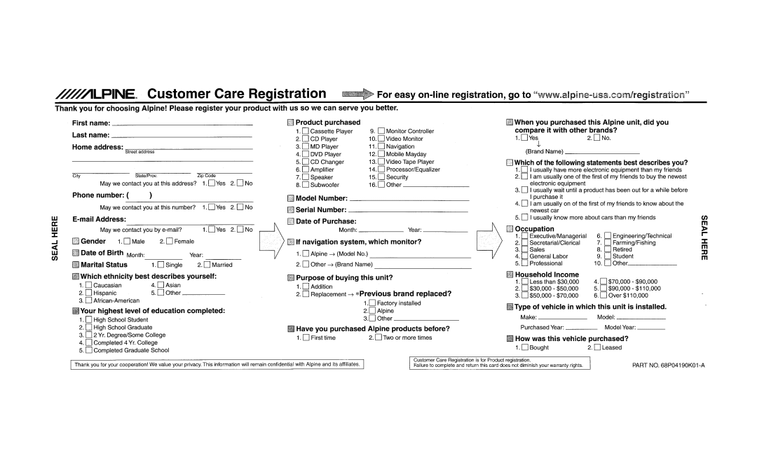 Alpine CDE-9873 owner manual 