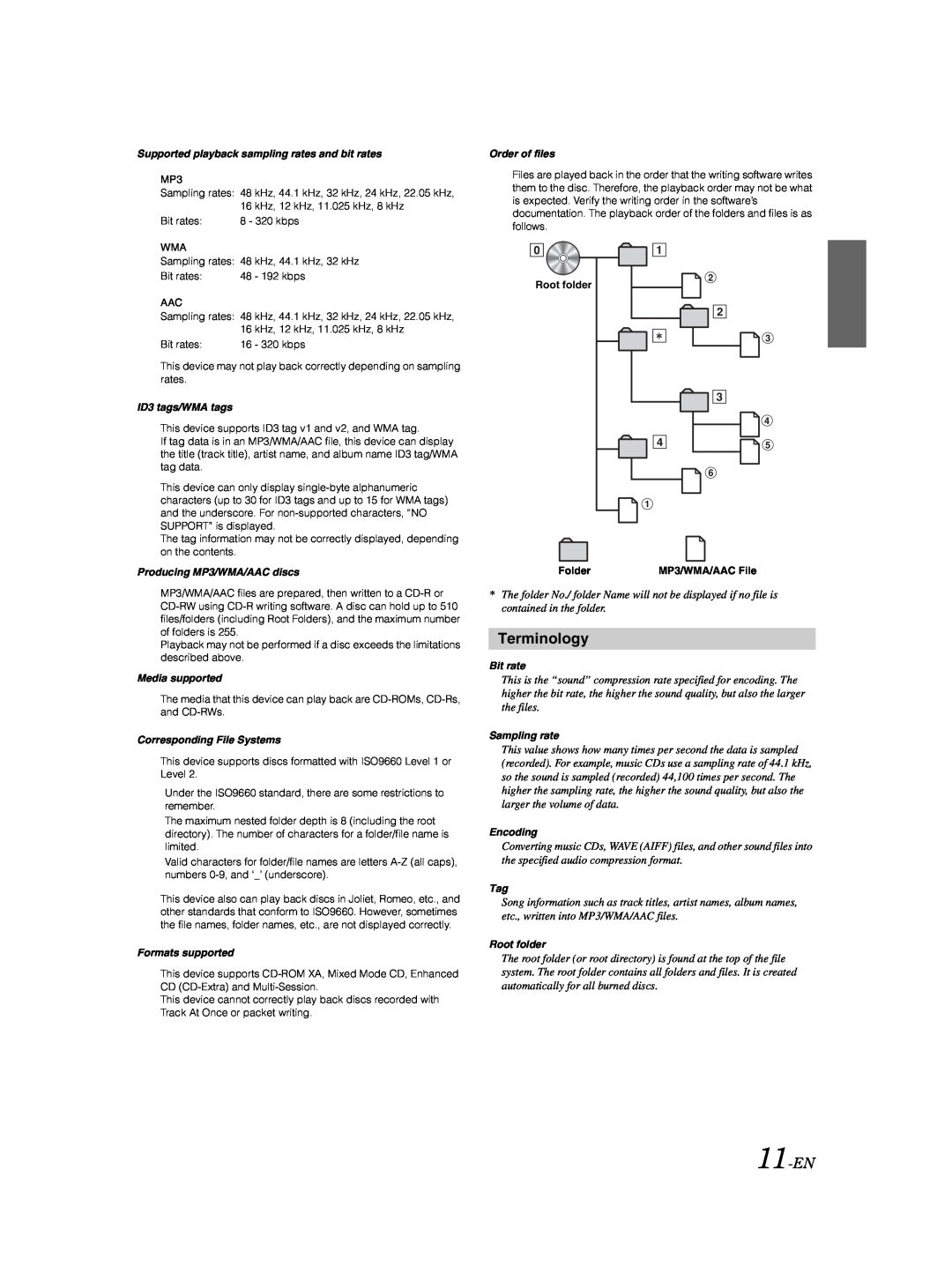 Alpine CDE-9873 owner manual Terminology, 11-EN 