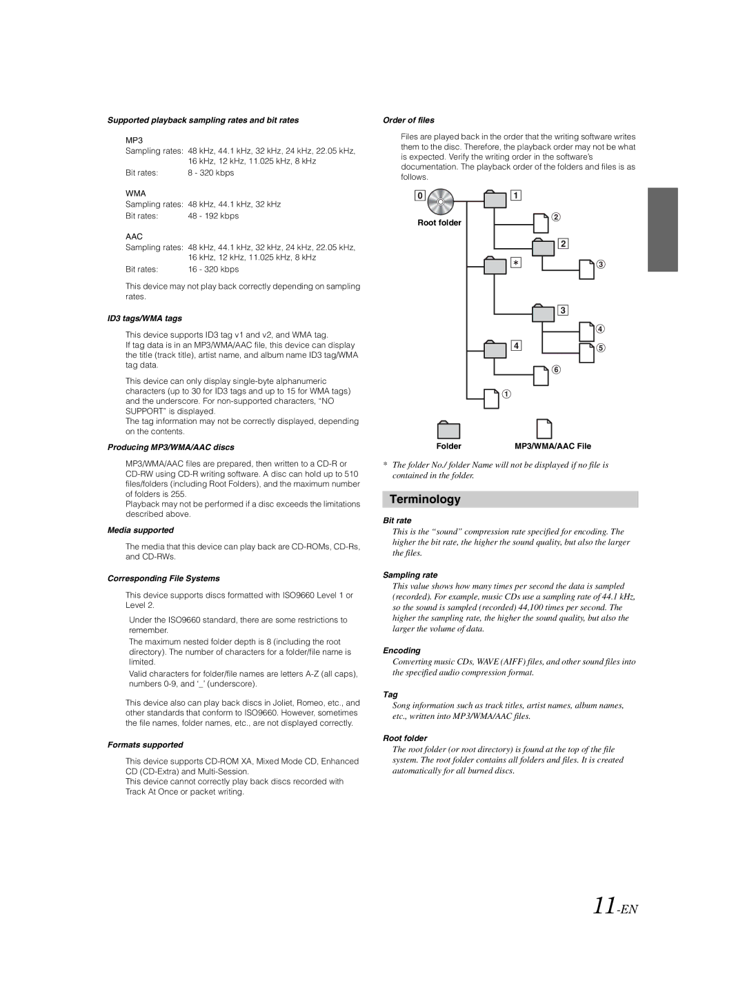 Alpine CDE-9881 owner manual Terminology, 11-EN 