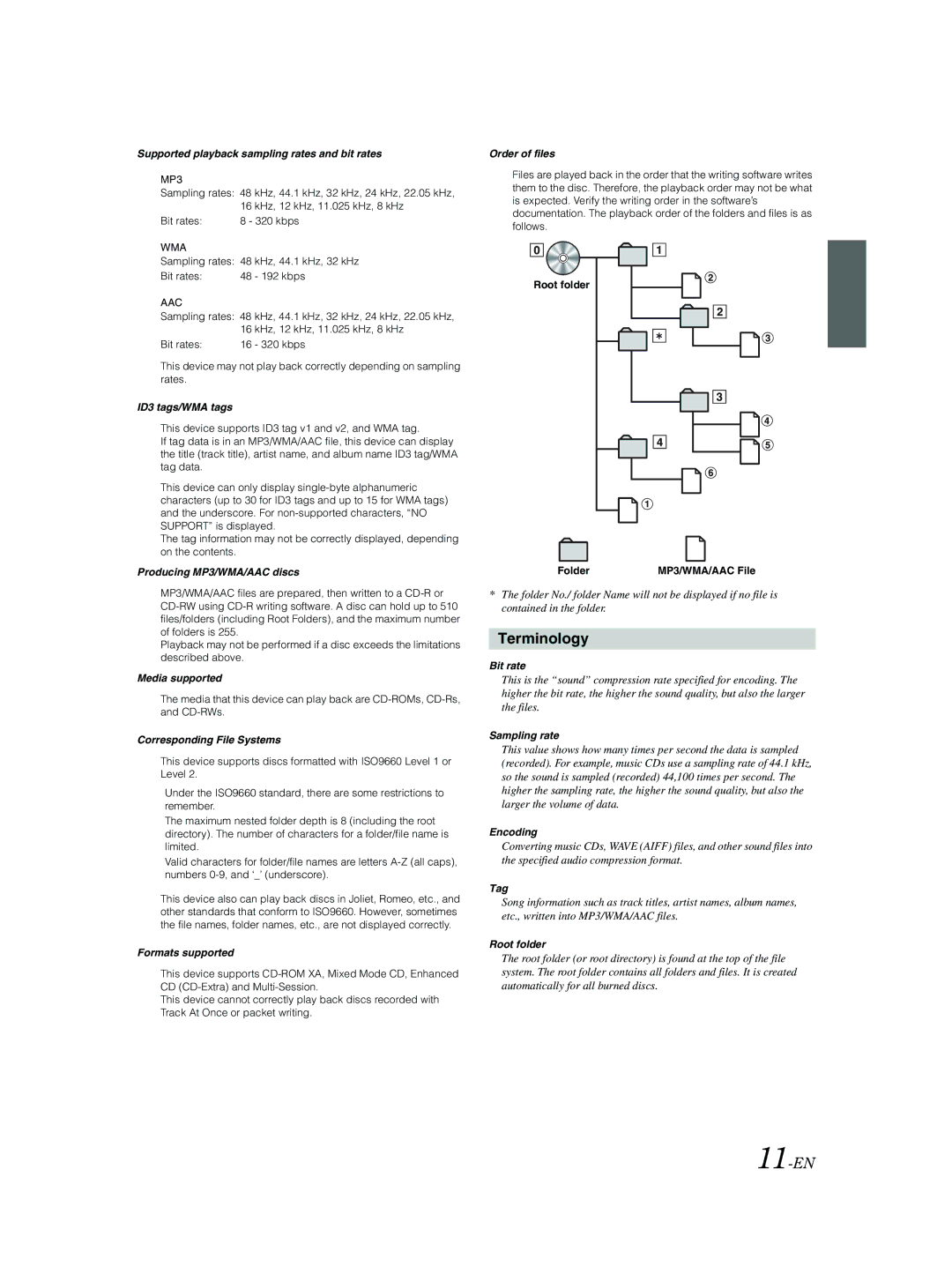 Alpine CDE-9881 owner manual Terminology, 11-EN 