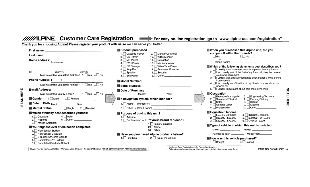 Alpine CDE-9881 owner manual 