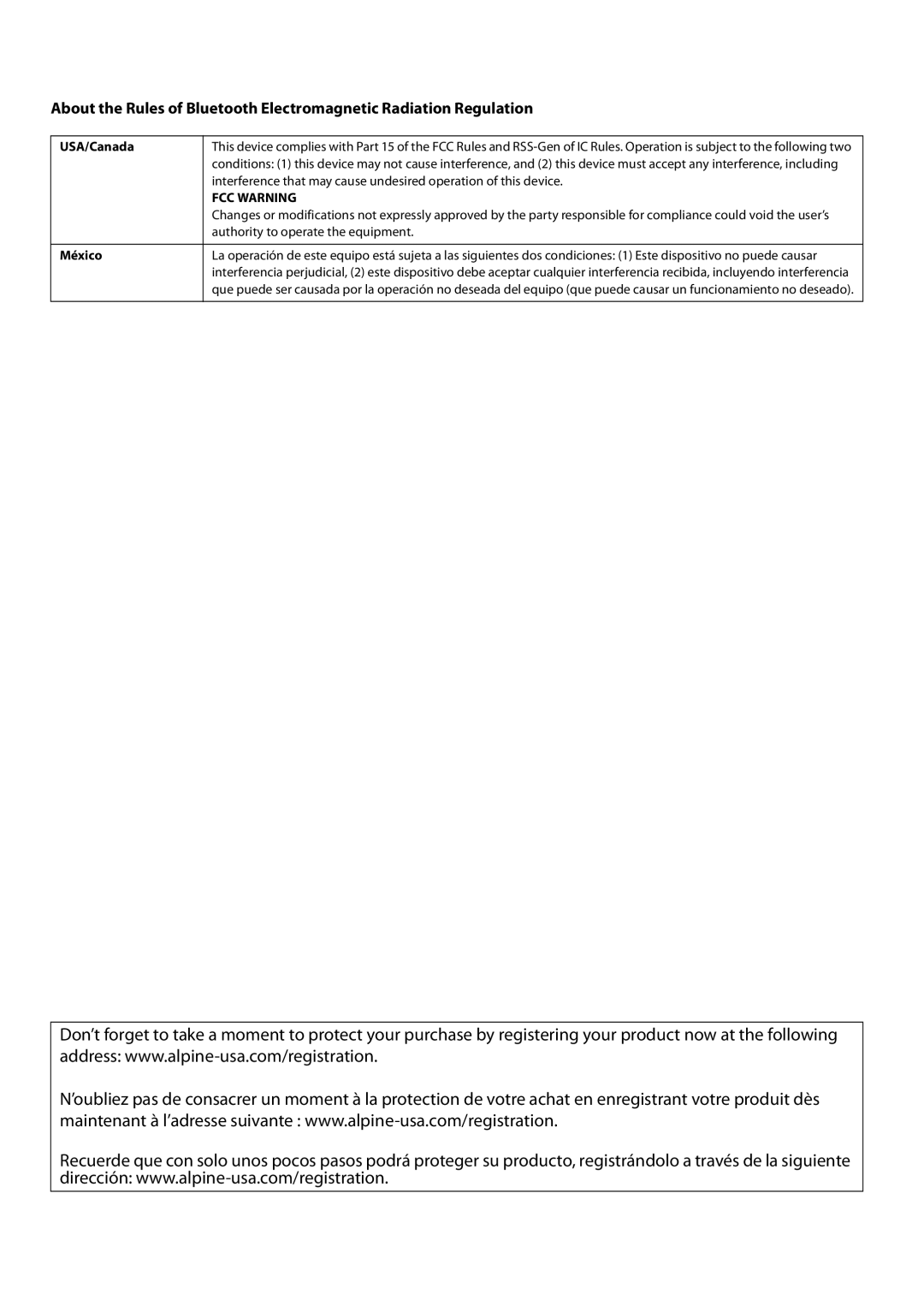 Alpine CDE-HD138BT/CDE-HD137BT owner manual USA/Canada, Authority to operate the equipment 