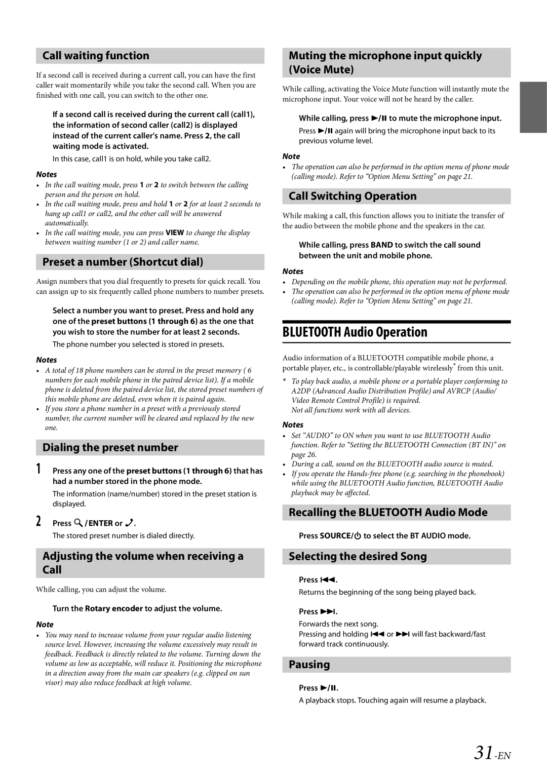 Alpine CDE-W233R, CDE-W235BT owner manual Bluetooth Audio Operation 