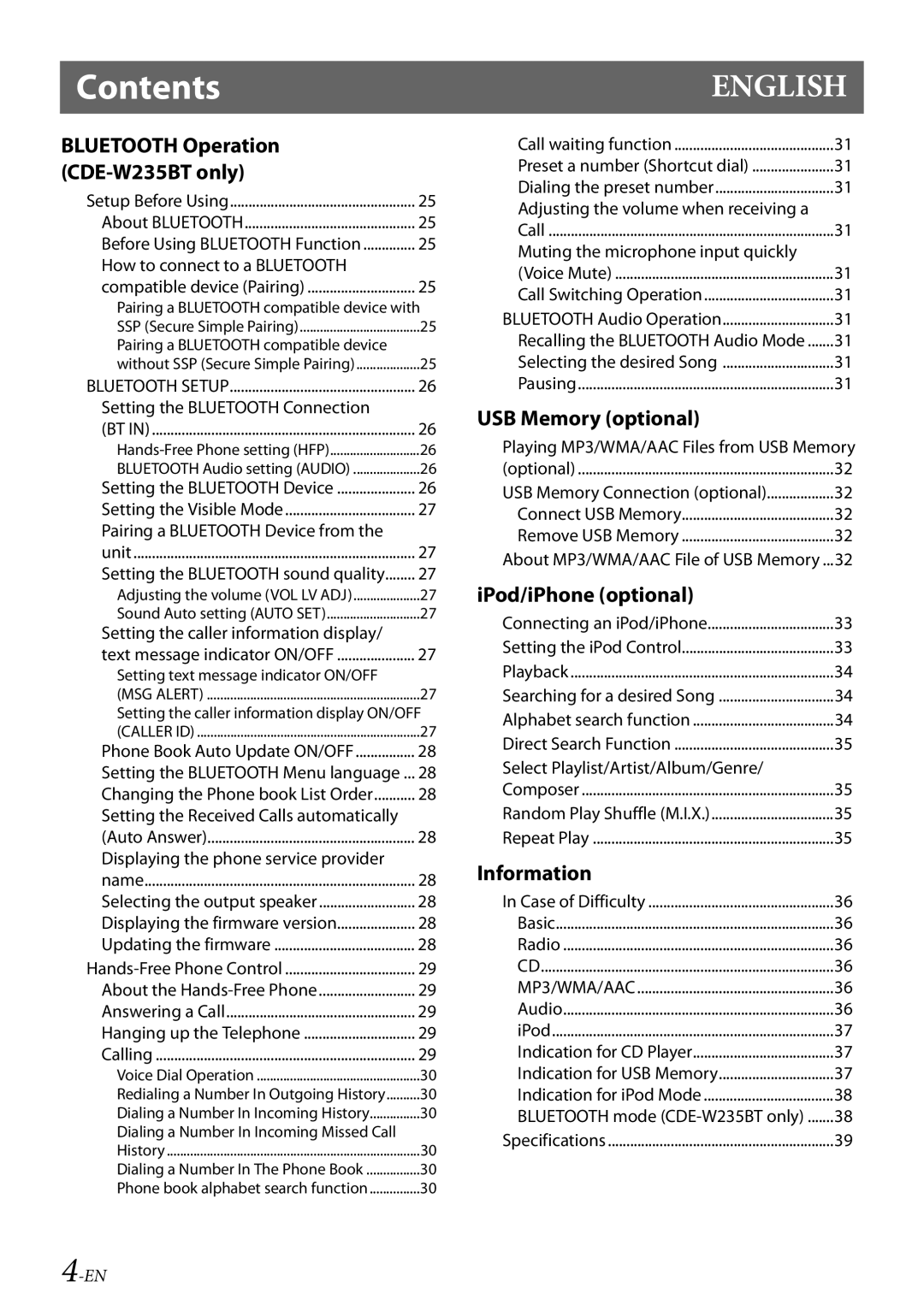 Alpine CDE-W235BT, CDE-W233R Pairing a Bluetooth compatible device, Setting the Bluetooth Device Setting the Visible Mode 