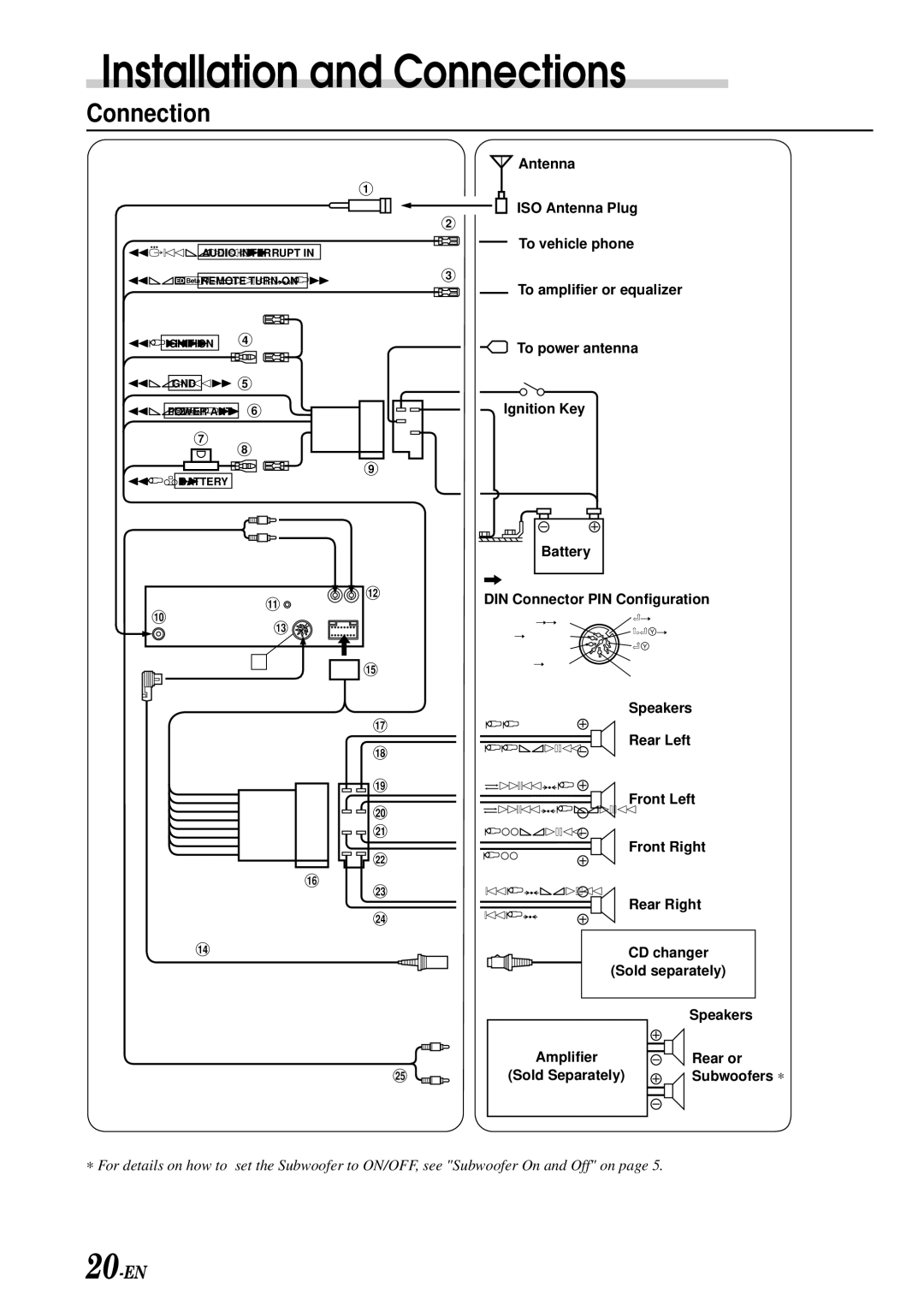 Alpine CDM-7858R, CDM-7859R, CDM-7856R owner manual Connection, Rear or 