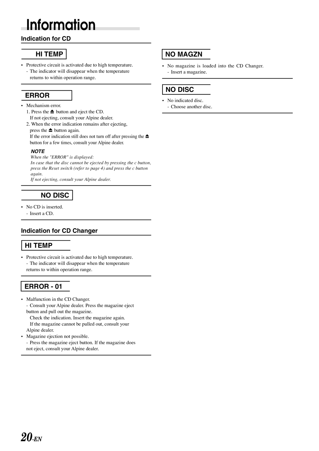 Alpine CDM-7892R owner manual No Magzn 