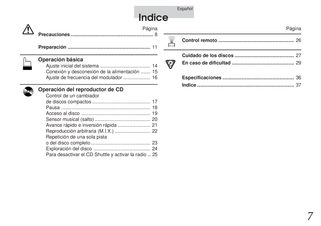 Alpine CHM-S653RF owner manual Indice, Operación básica 