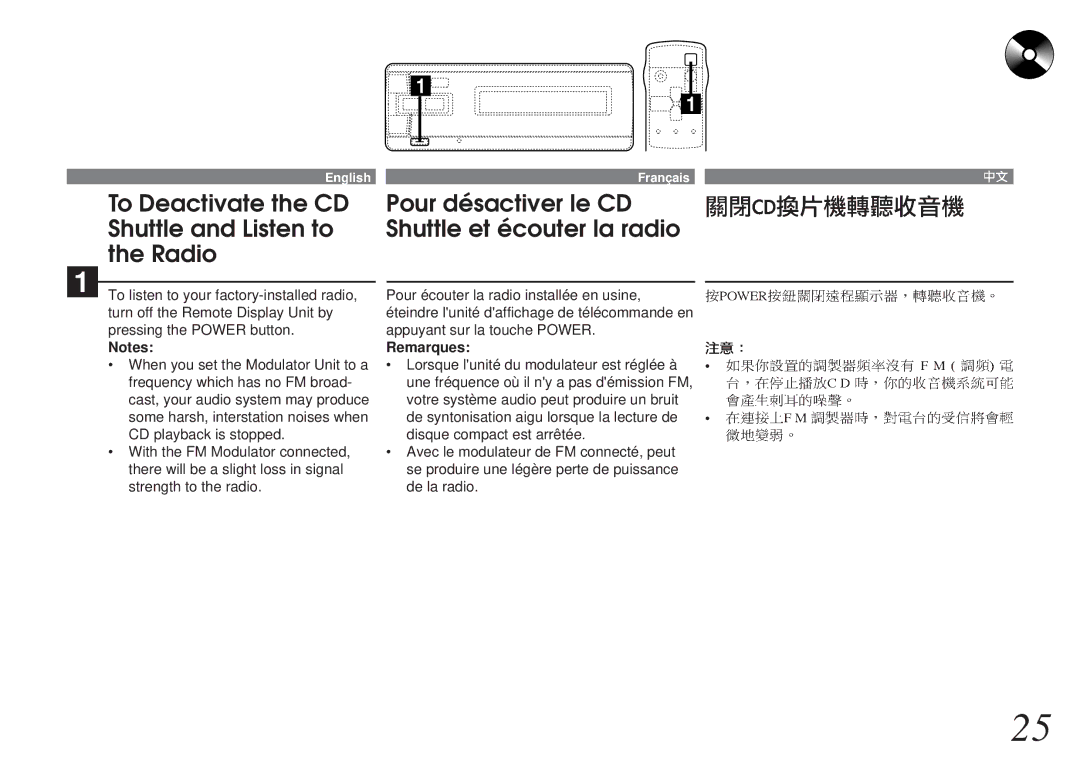 Alpine CHM-S655 owner manual Pressing the Power button Appuyant sur la touche Power 