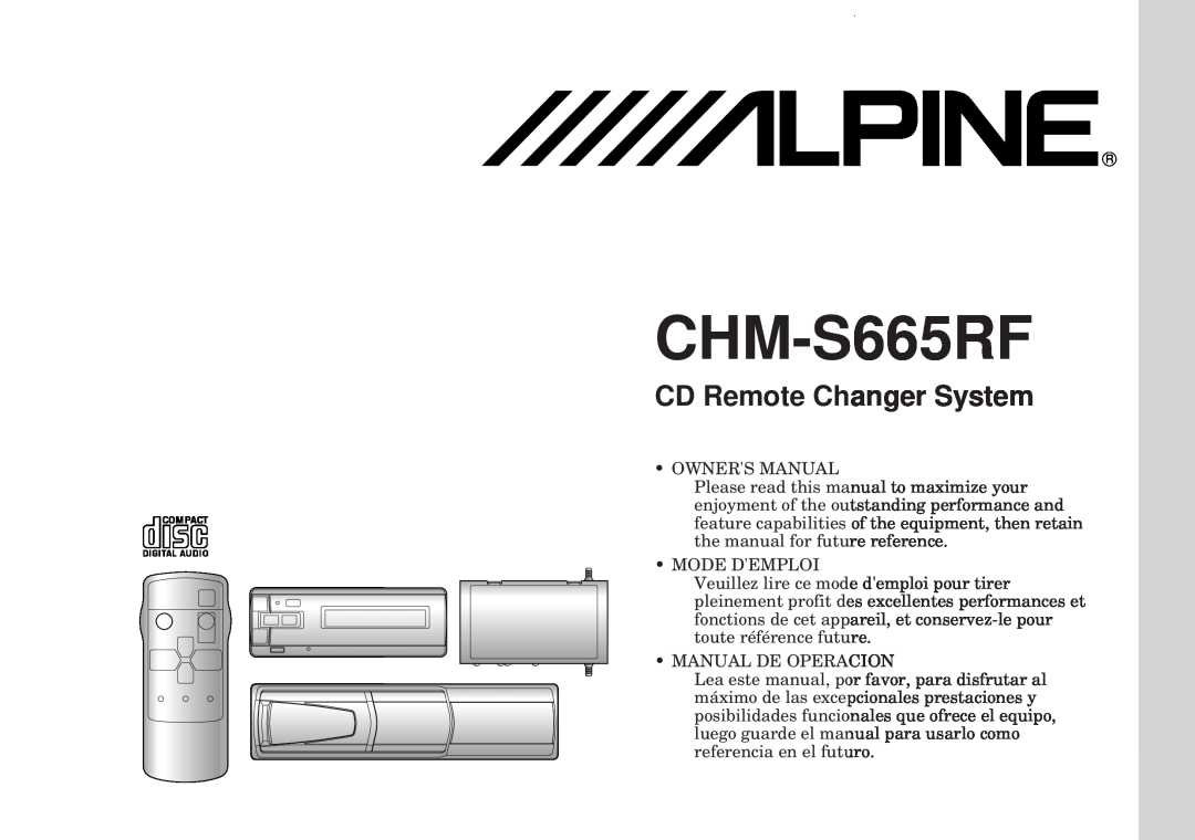 Alpine CHM-S665RF owner manual CD Remote Changer System 
