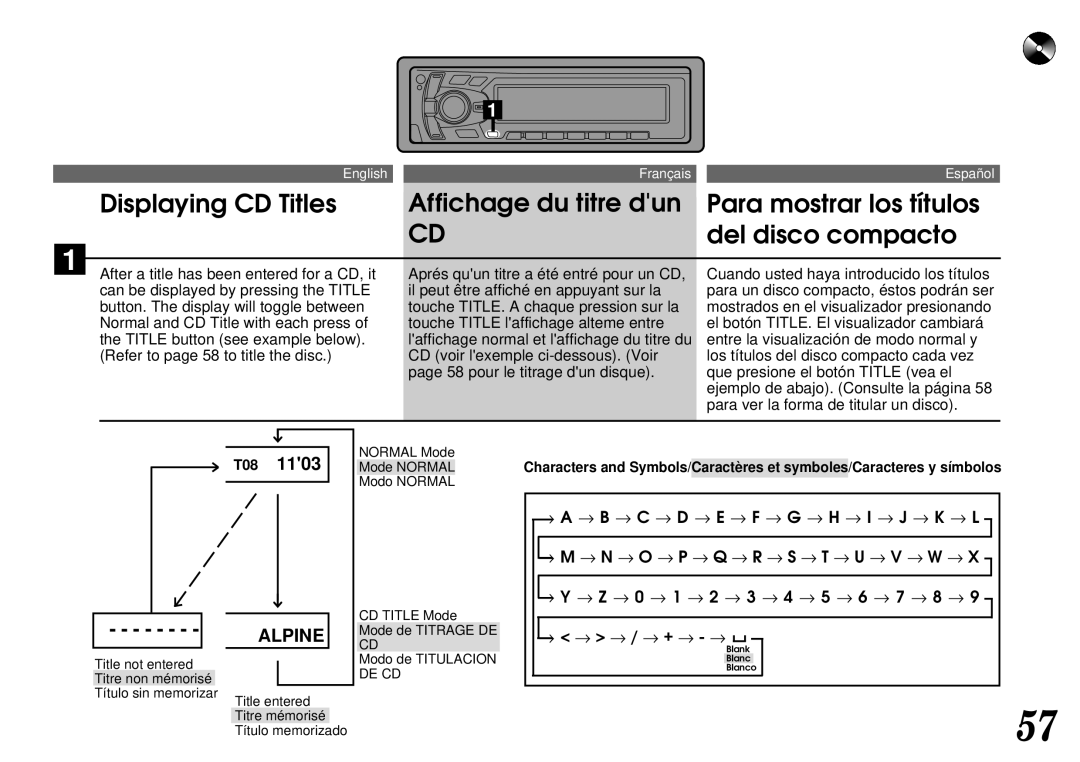 Alpine CTA-1502R, CTA-1505R owner manual Alpine, T08 