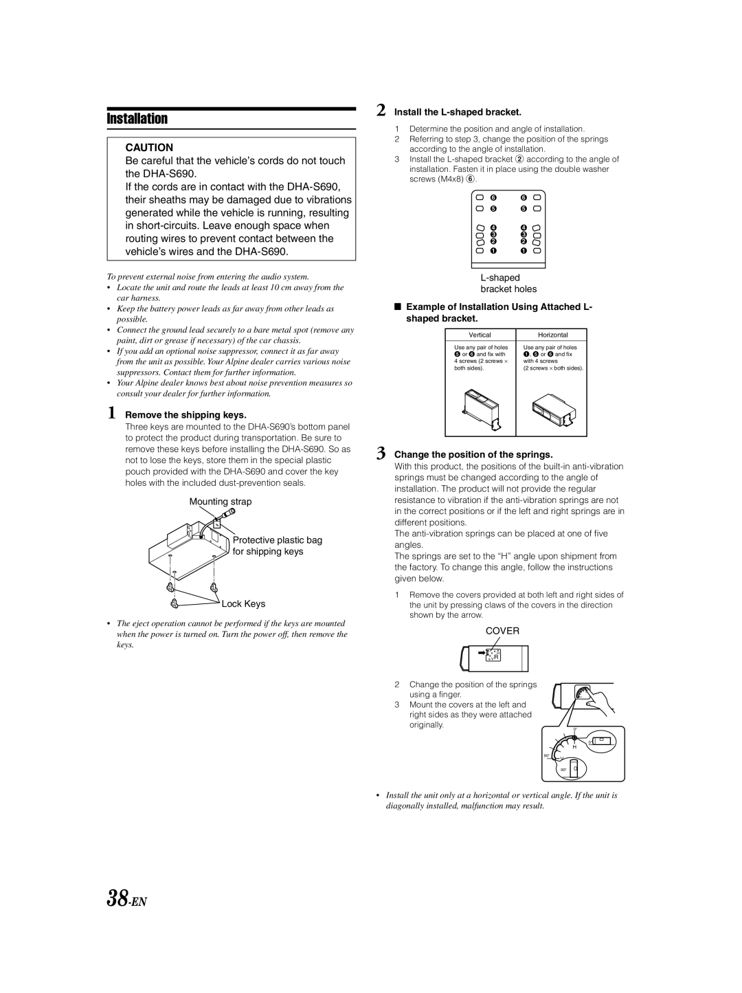 Alpine DHA-S690 owner manual Installation, 38-EN 