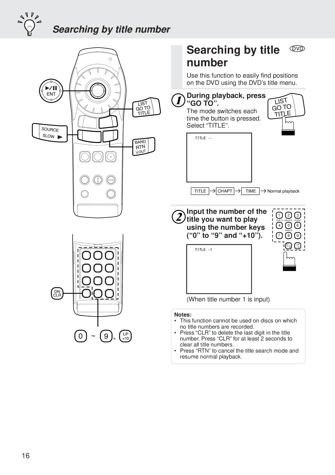 Alpine DVA-5205 owner manual Number, Searching by title number 