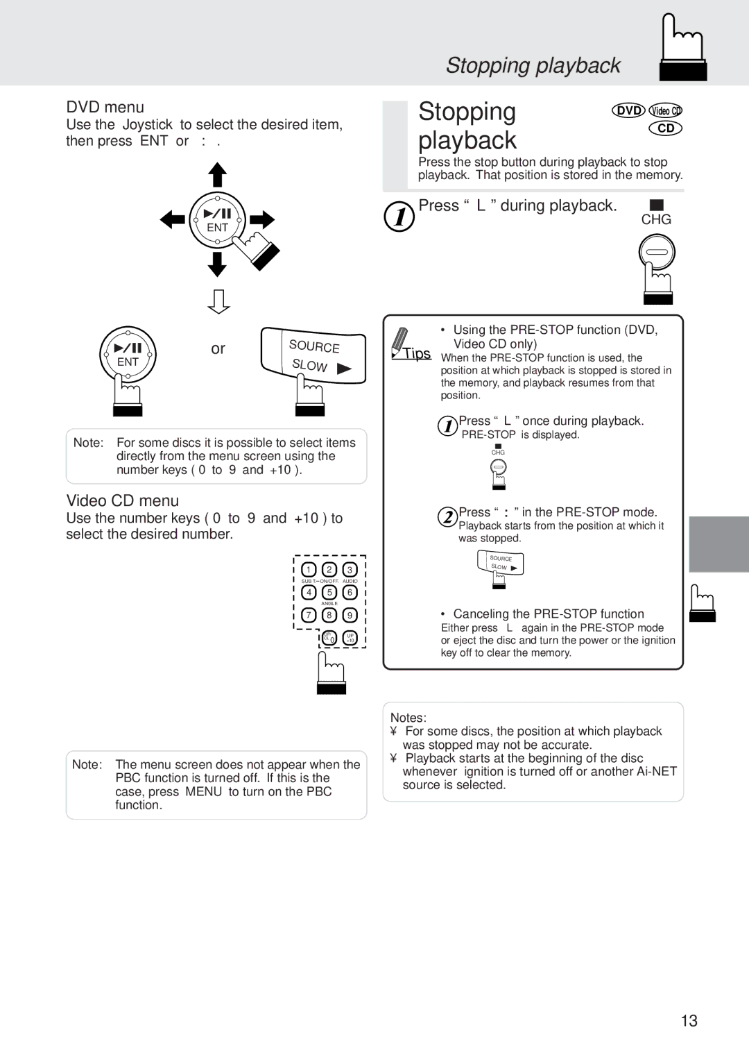 Alpine DVA-5205E owner manual Playback, Stopping playback 