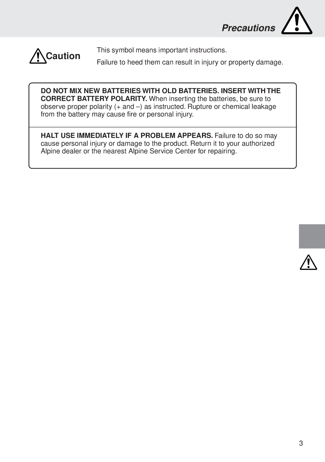 Alpine DVA-5205P owner manual Precautions 