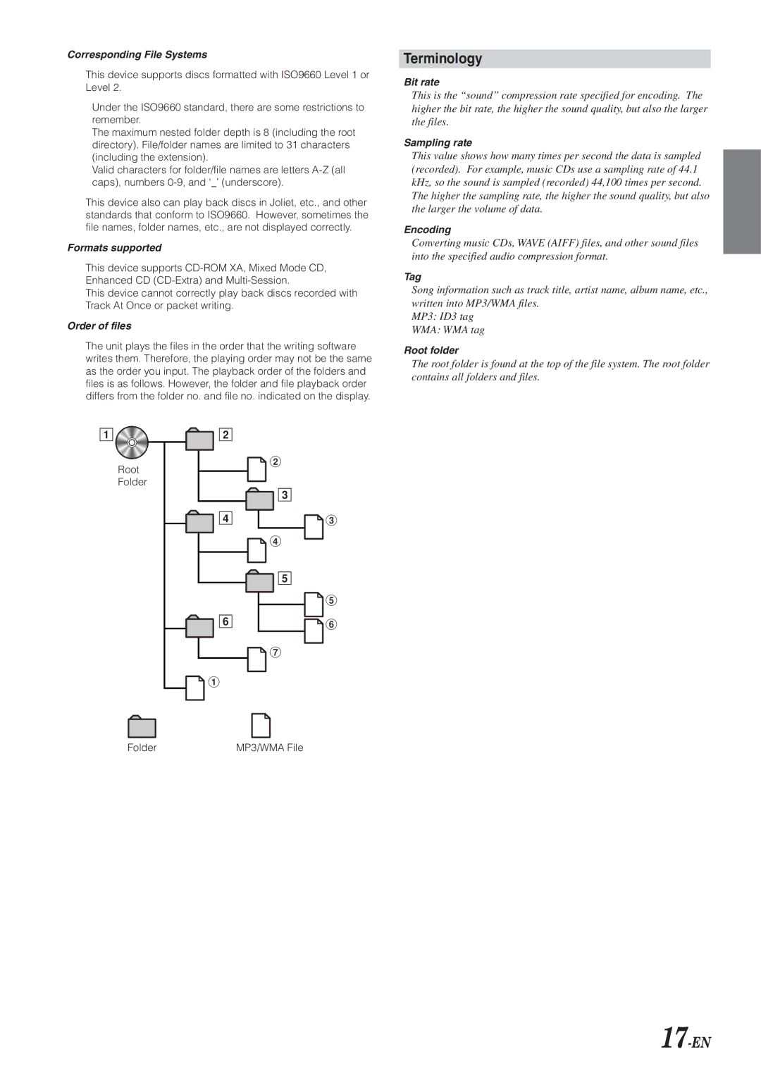 Alpine DVA-5210 owner manual Terminology, 17-EN 