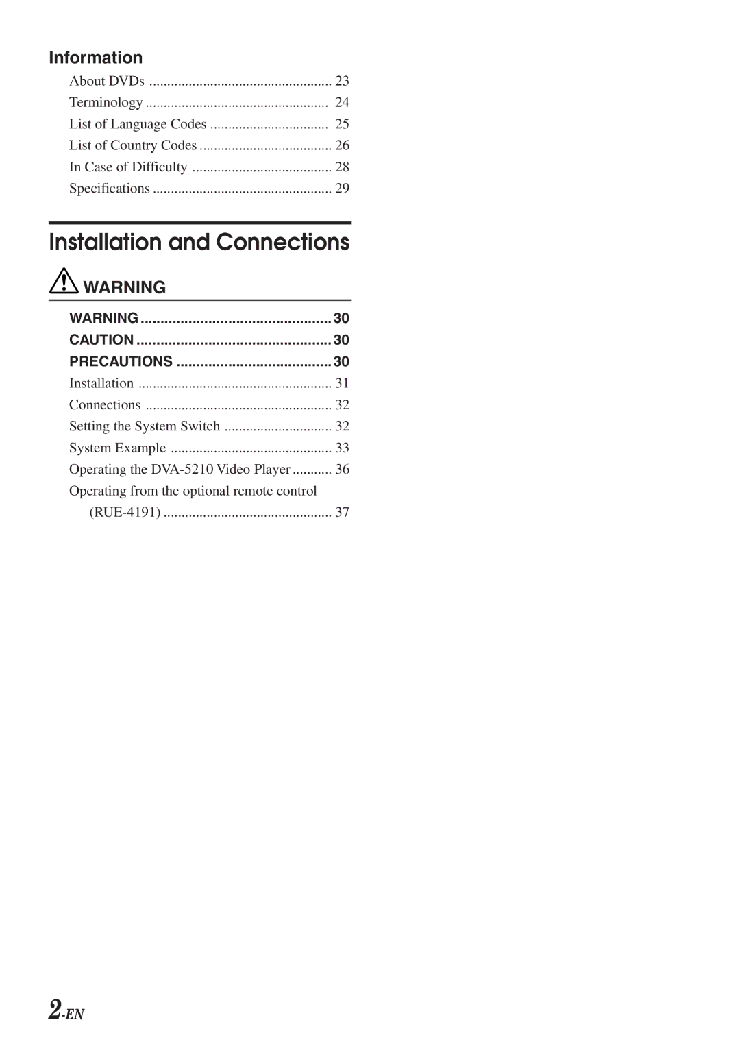 Alpine DVA-5210 owner manual Installation and Connections 