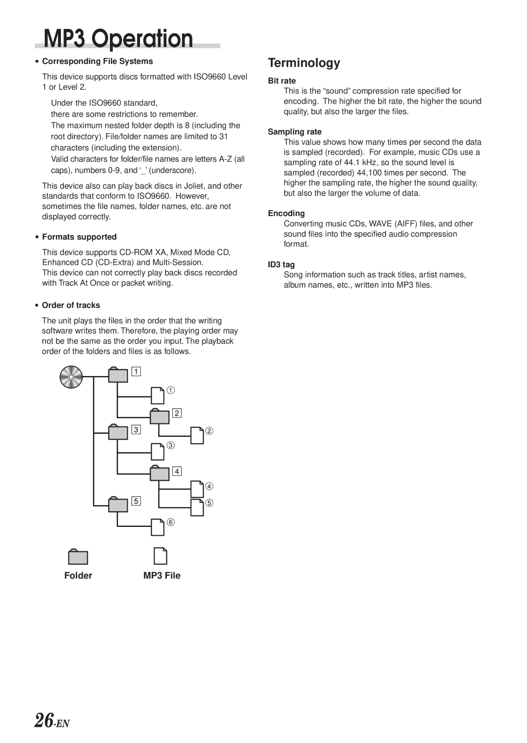 Alpine DVA-7996 owner manual Folder MP3 File 