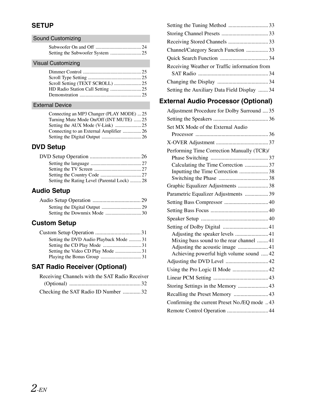 Alpine DVA-9861 owner manual Setup 