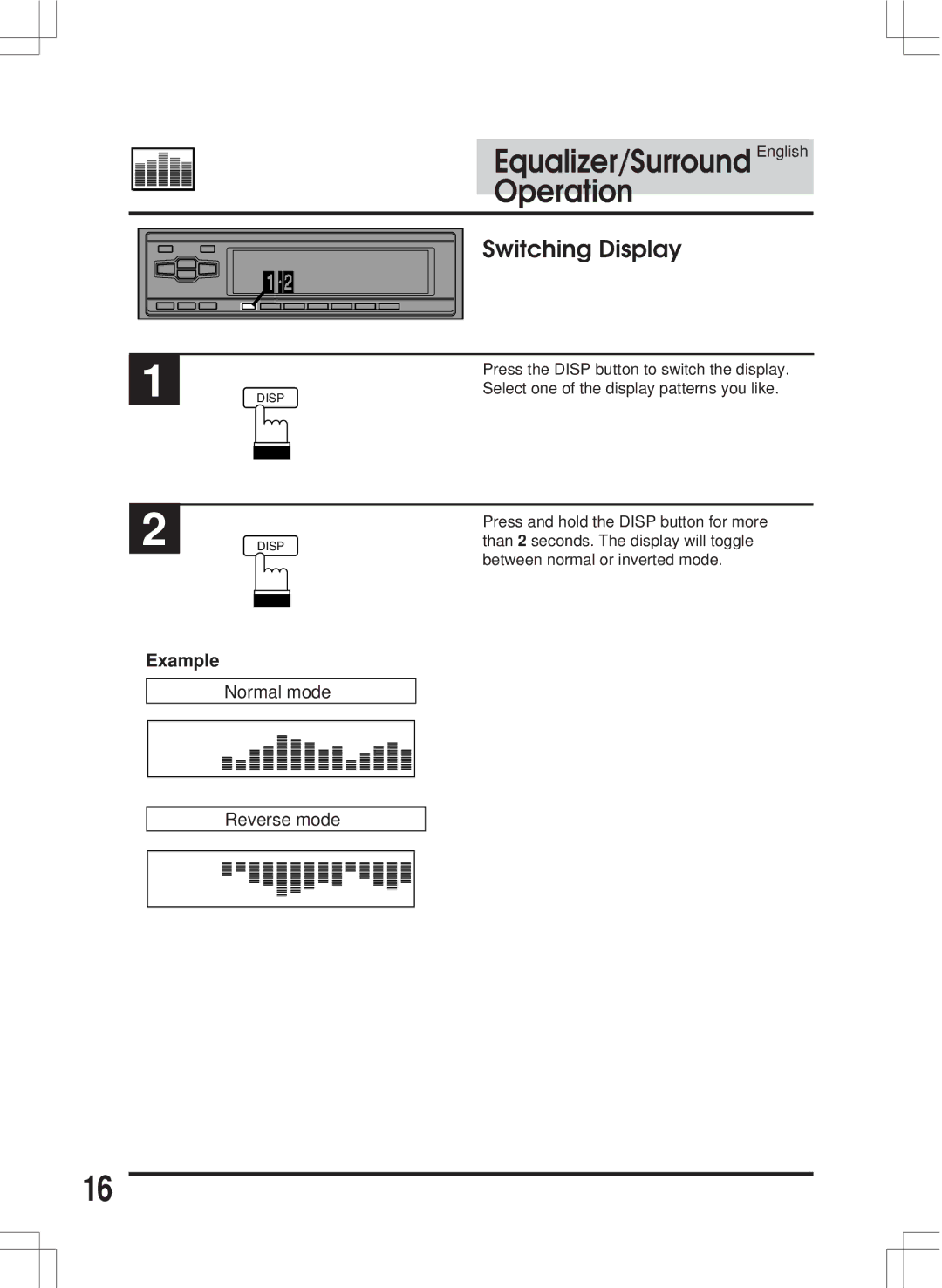 Alpine ERA-G311 owner manual Switching Display, Example 