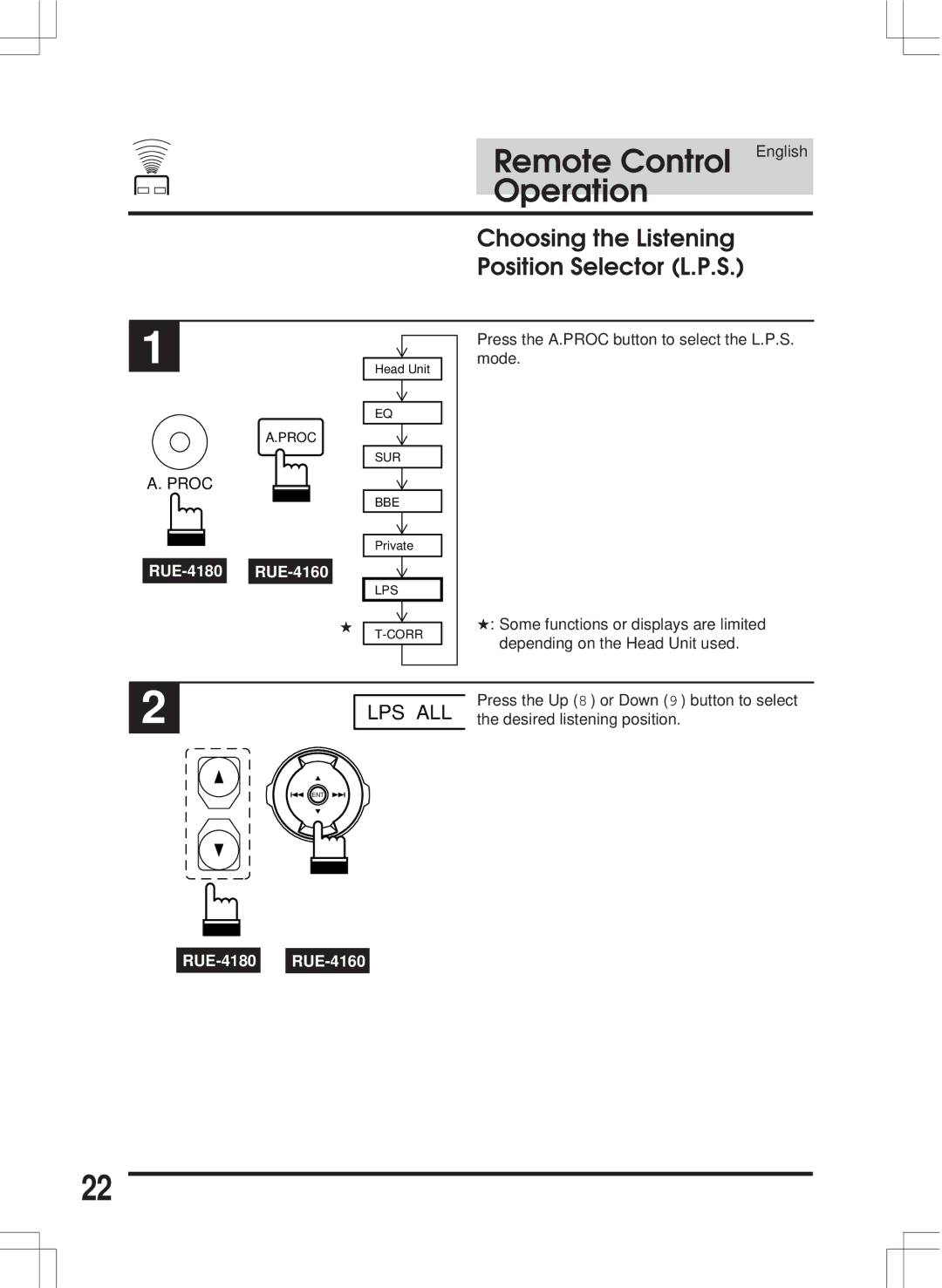 Alpine ERA-G311 owner manual Choosing the Listening Position Selector L.P.S 