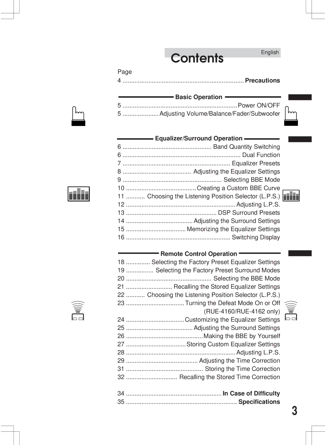 Alpine ERA-G311 owner manual Contents 