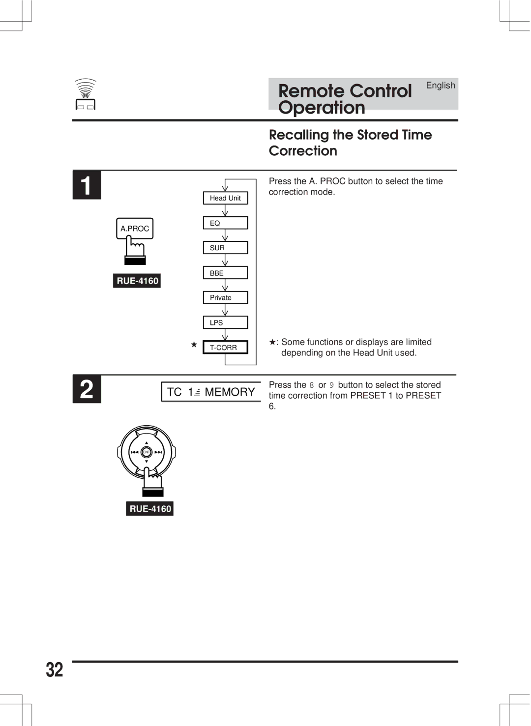 Alpine ERA-G311 owner manual Recalling the Stored Time Correction 