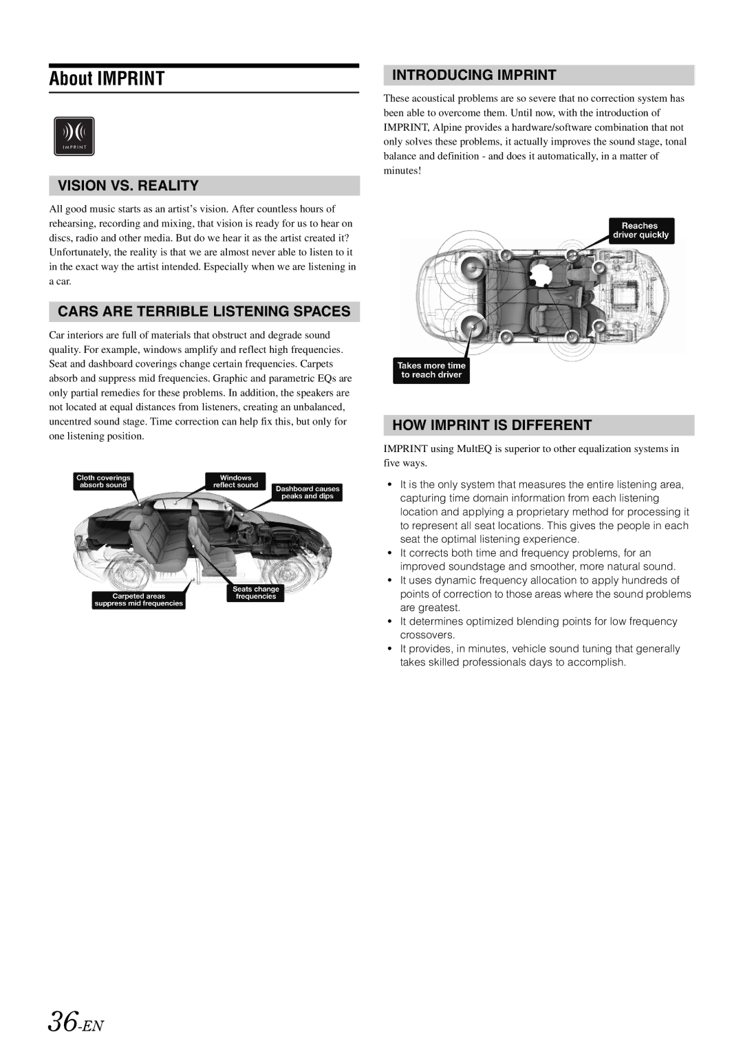 Alpine iDA-305 owner manual About Imprint, 36-EN 