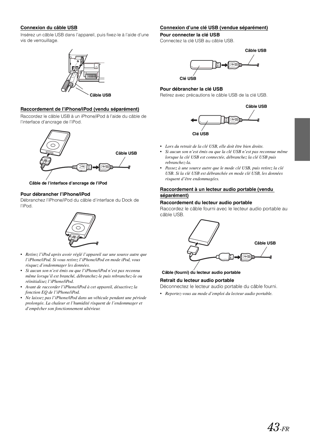 Alpine IDA-X305 owner manual 43-FR 