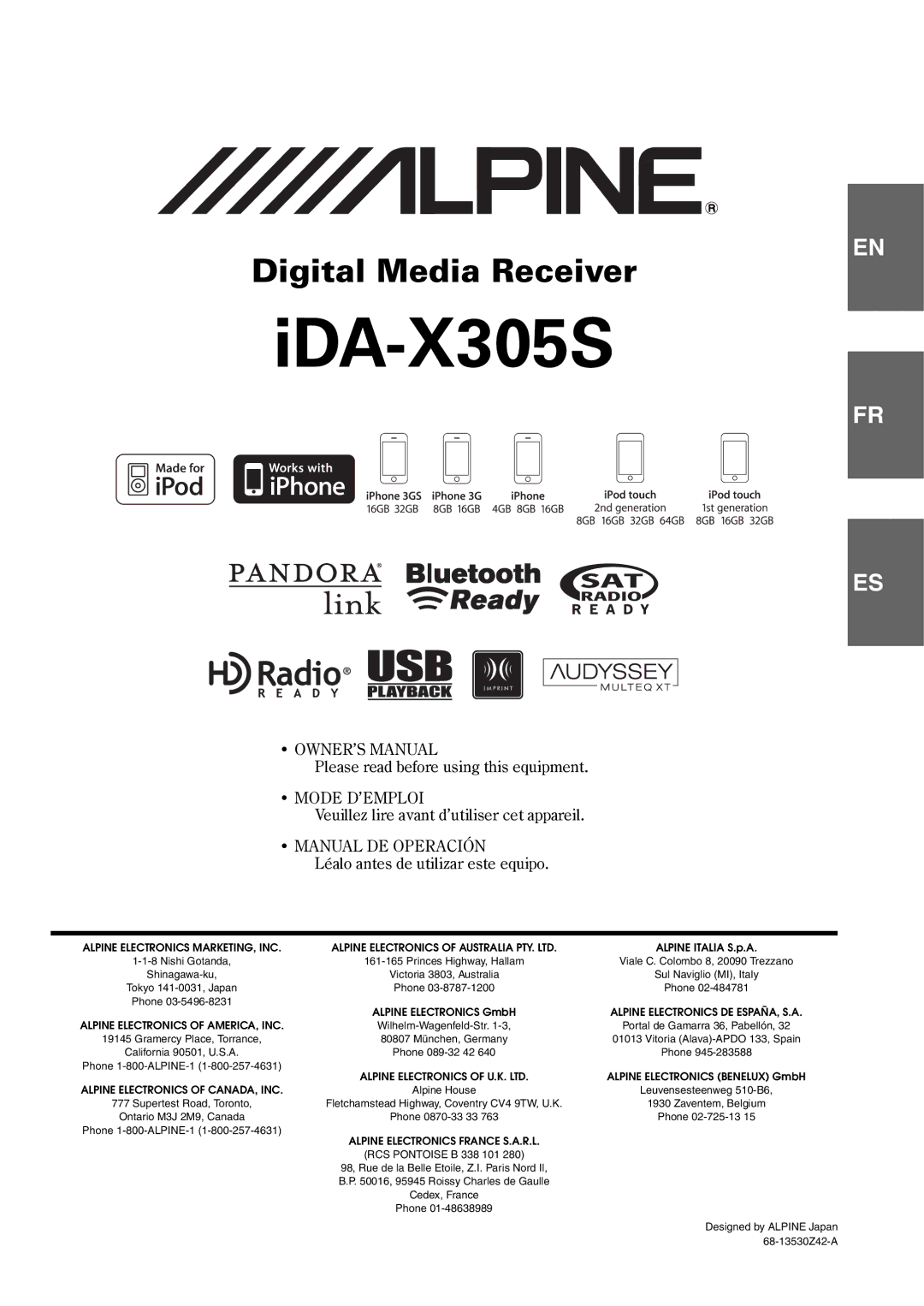 Alpine iDA-X305S owner manual IDA-X305S 