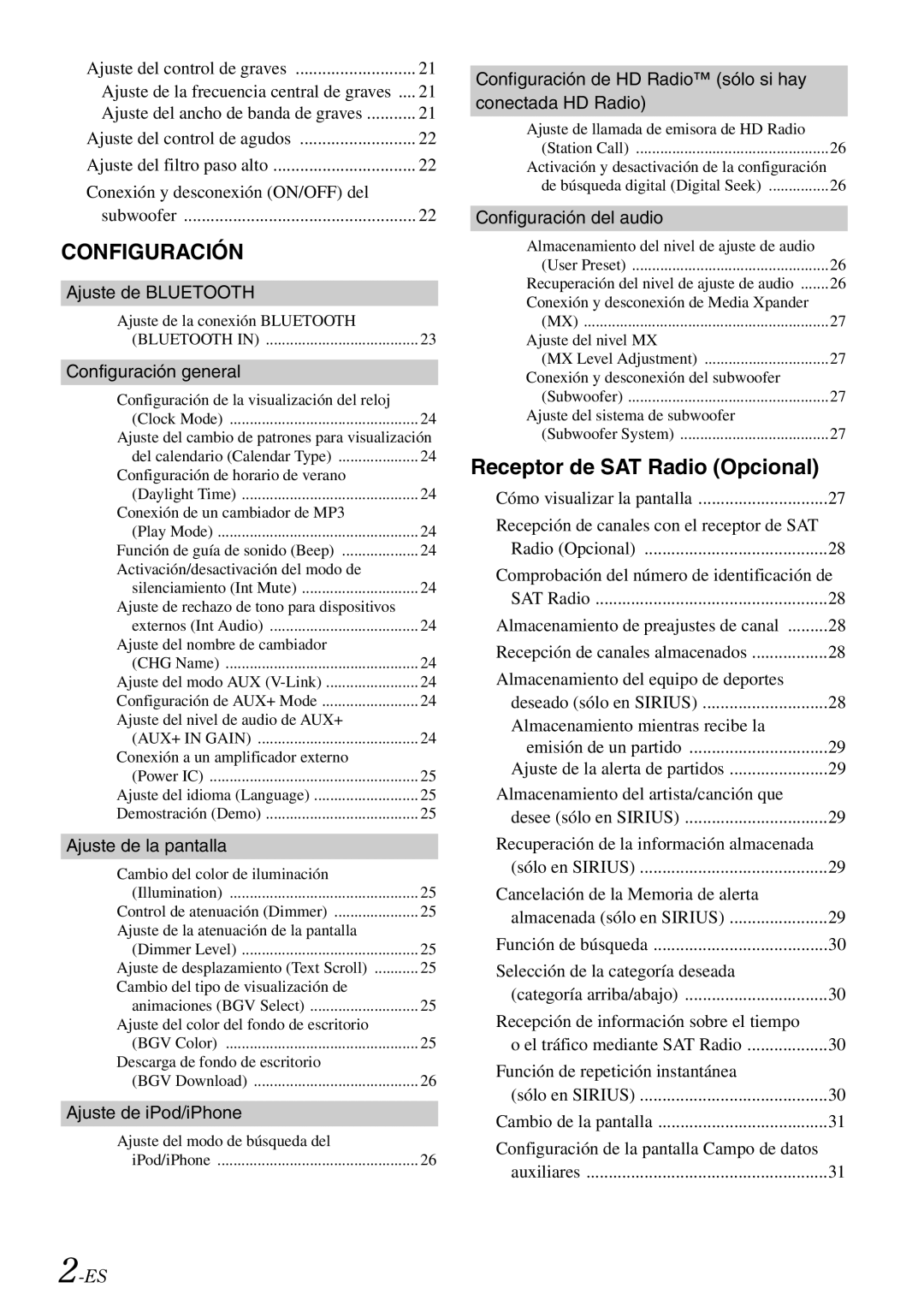 Alpine iDA-X305S owner manual Receptor de SAT Radio Opcional 