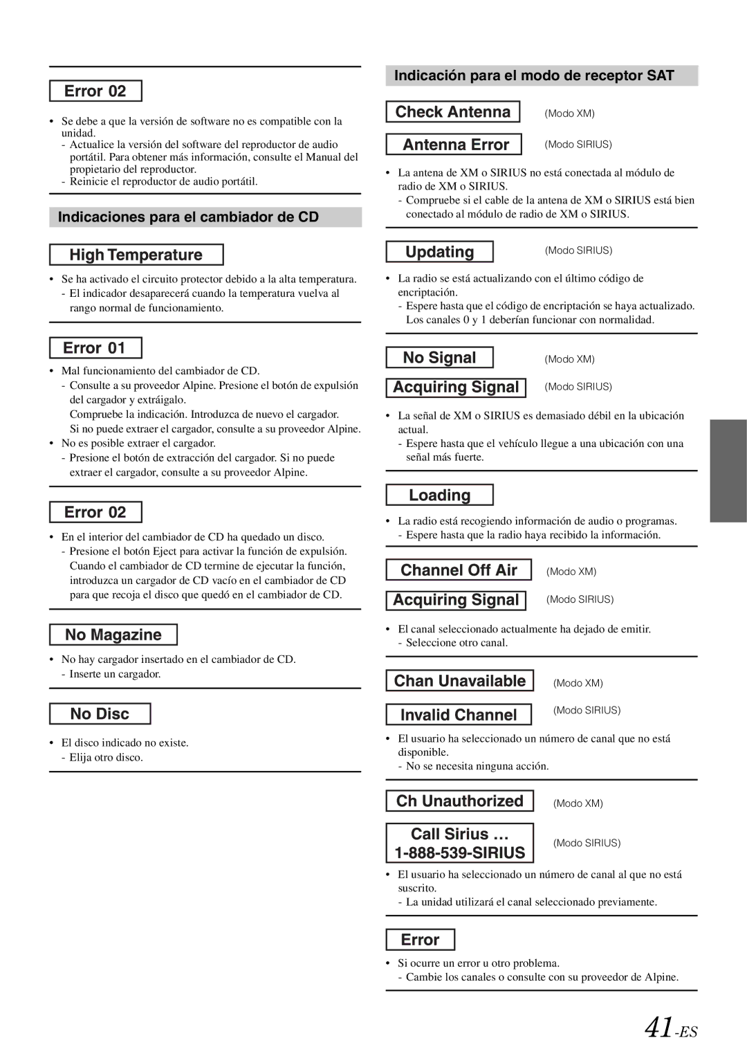 Alpine iDA-X305S owner manual 41-ES, No es posible extraer el cargador 