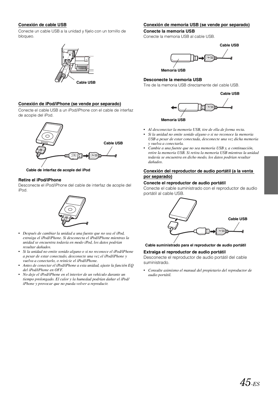 Alpine iDA-X305S owner manual 45-ES 