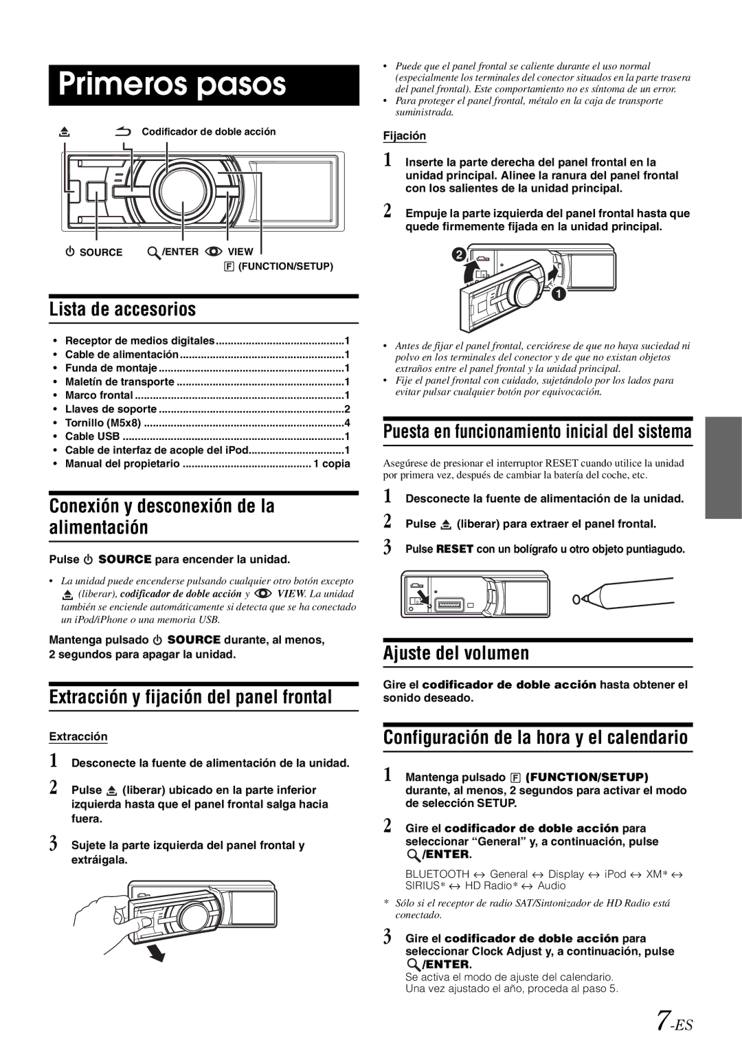 Alpine iDA-X305S owner manual Primeros pasos 